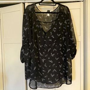Torrid black sheer blouse